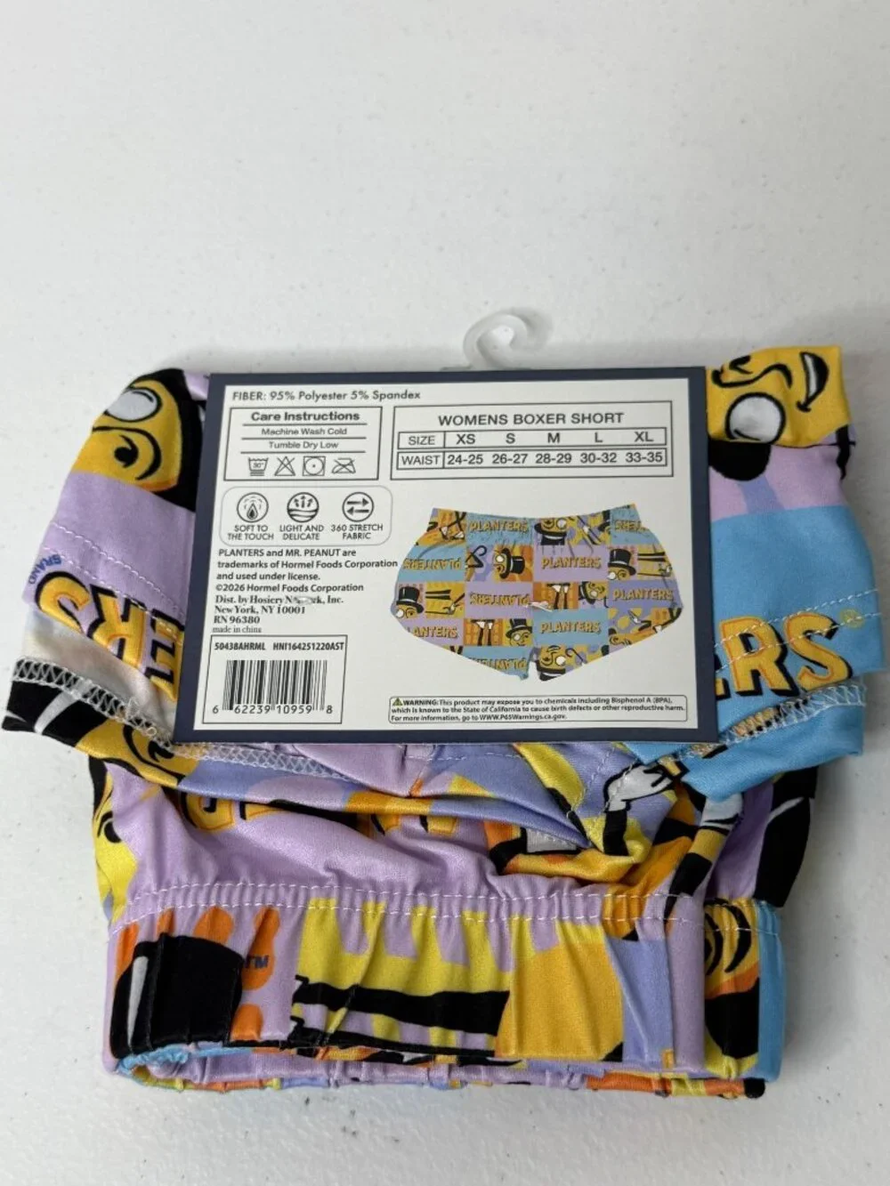 Planters Mr Peanut Boxer Shorts Womens Medium Novelty Lounge Shorts